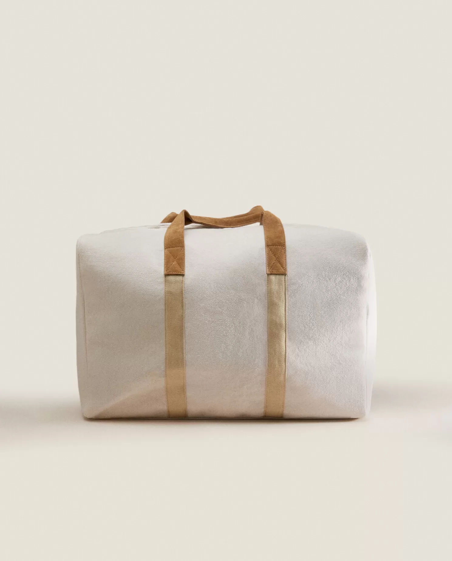 ZARA Home Personalização<Bolsa De Viagem Em Tecido Com Detalhes Em Couro