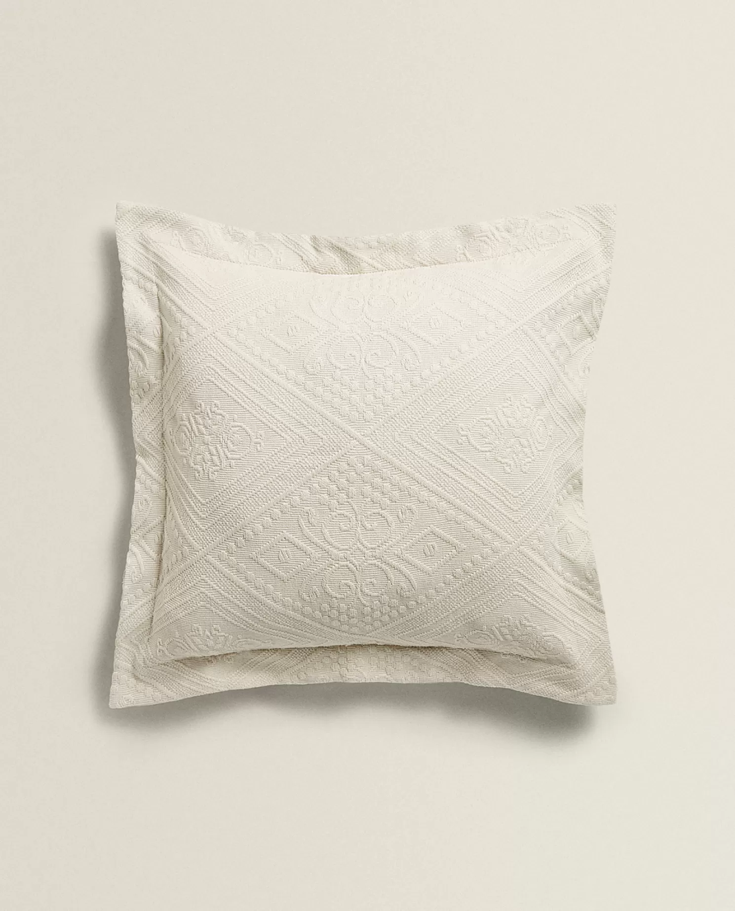 ZARA Home Colchas<Capa De Almofada De Algodao Com Desenho Geometrico