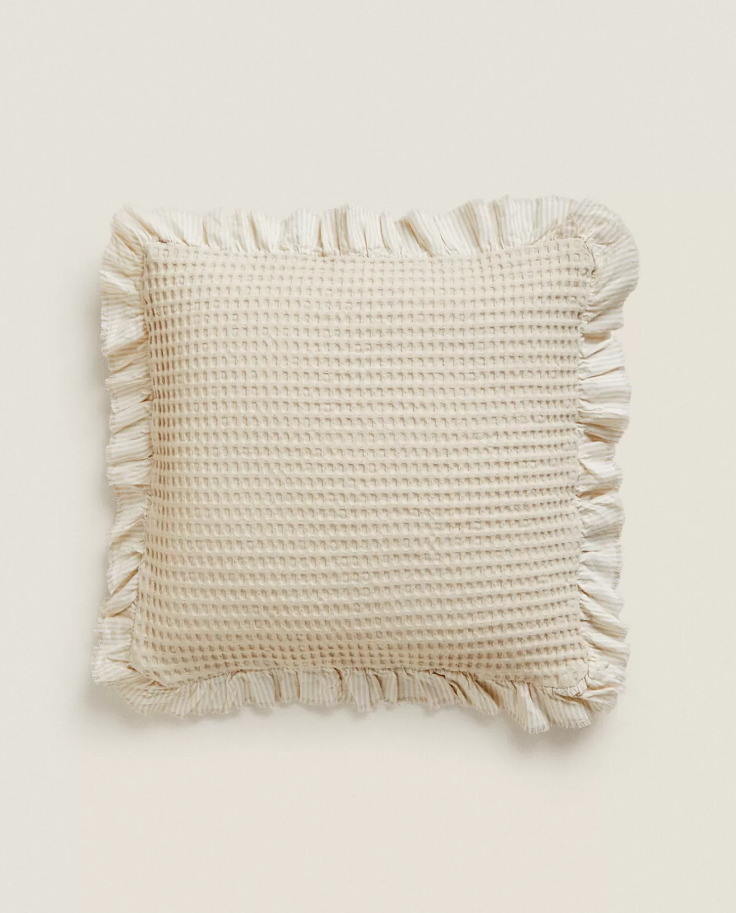 ZARA Home Roupa De Cama Para Berco<Capa De Almofada Em Malha Waffle