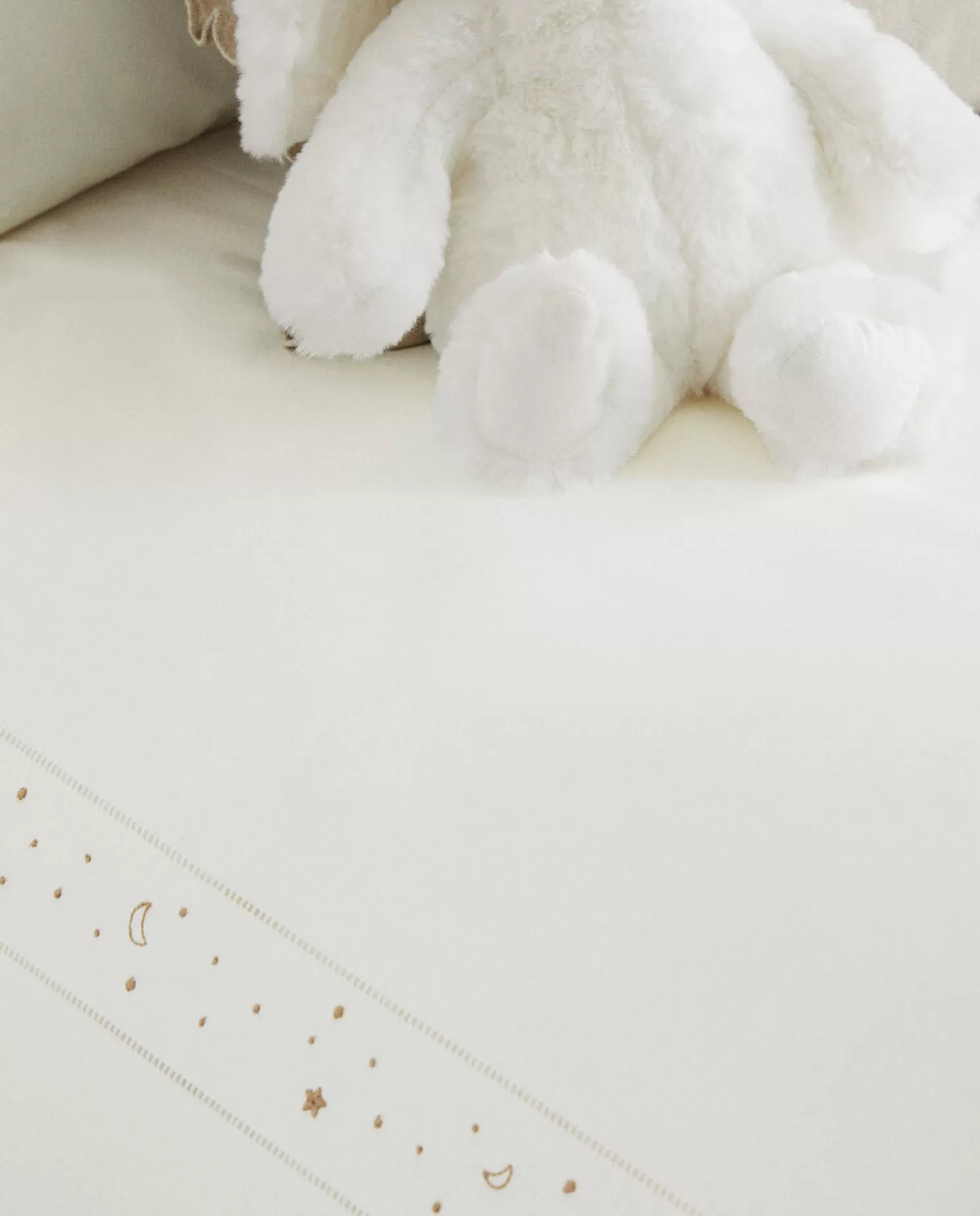 ZARA Home Roupa De Cama Para Berco<Capa De Edredao Bordada Com Luas E Estrelas