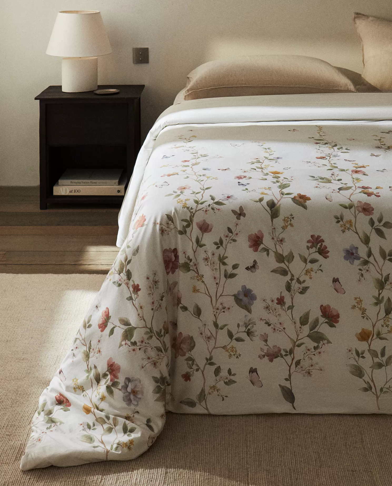 ZARA Home Capas De Edredao<Capa De Edredao Com Estampa De Flores E Borboletas