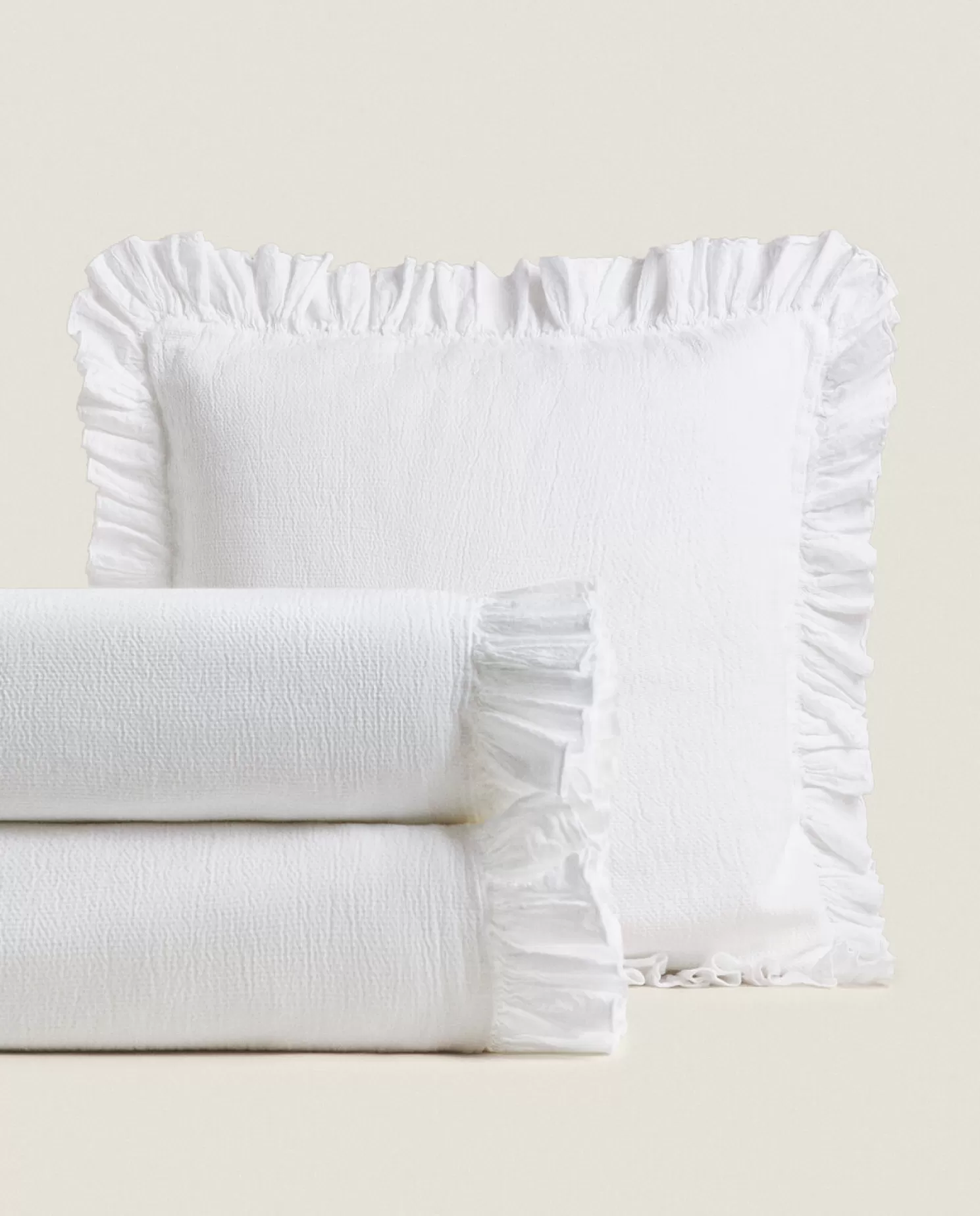 ZARA Home Colchas<Colcha Com Babado Plissado