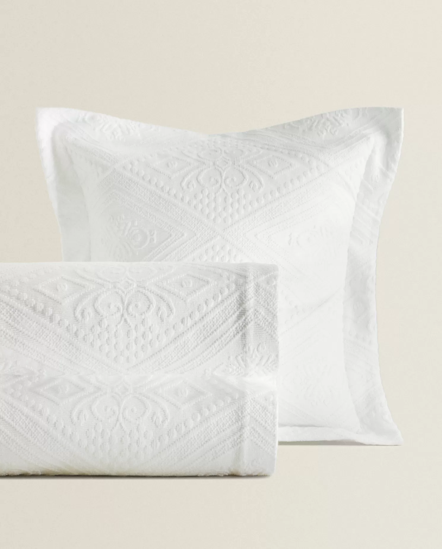 ZARA Home Colchas<Colcha De Algodao Com Desenho Geometrico