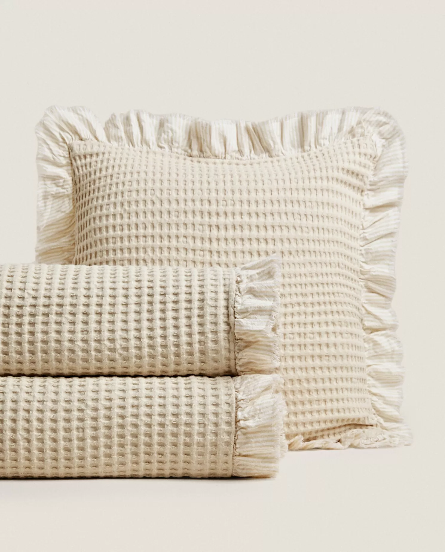 ZARA Home Roupa De Cama Para Berco<Colcha De Algodao Com Textura Waffle