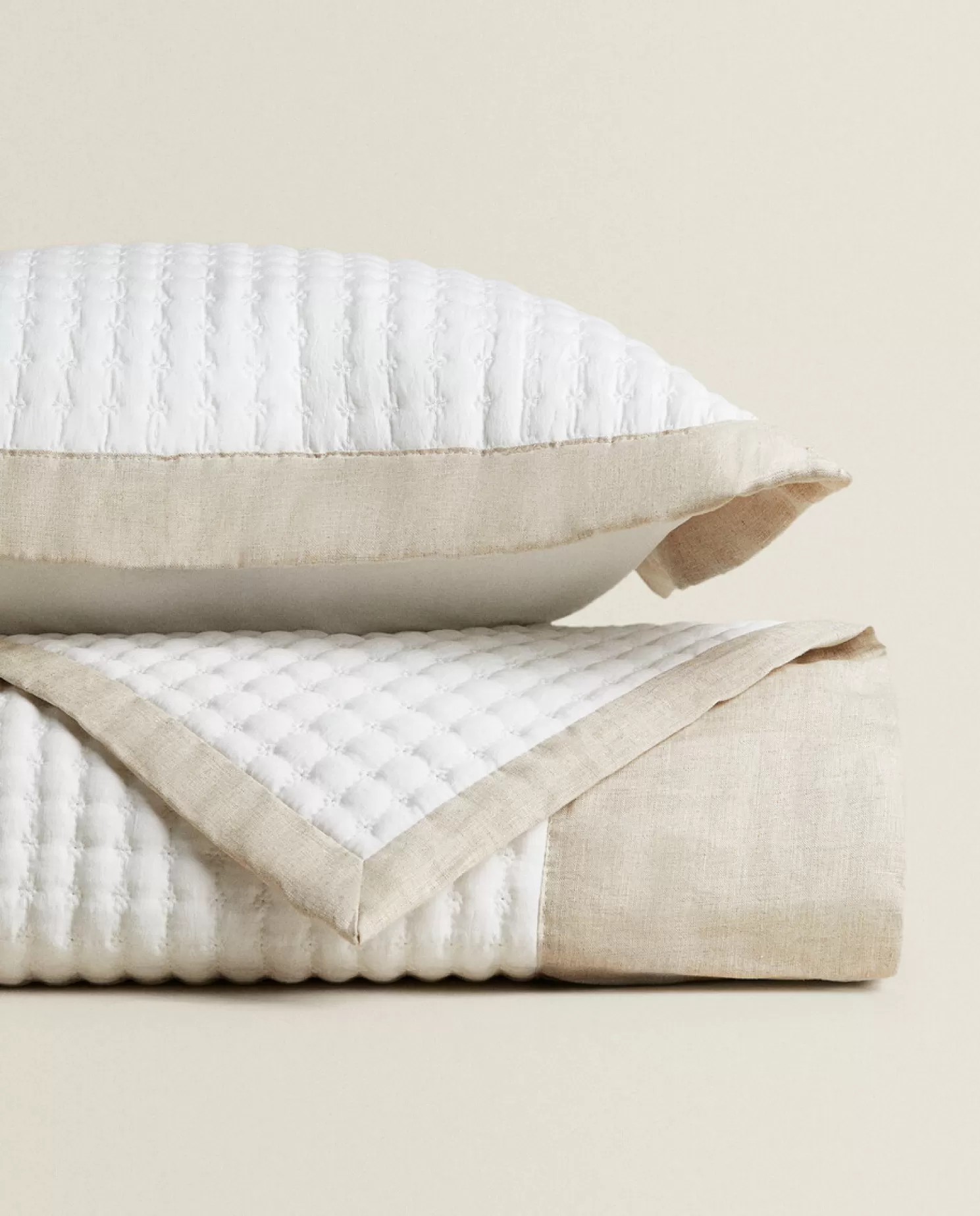 ZARA Home Colchas<Colcha Texturizada Com Borda De Linho