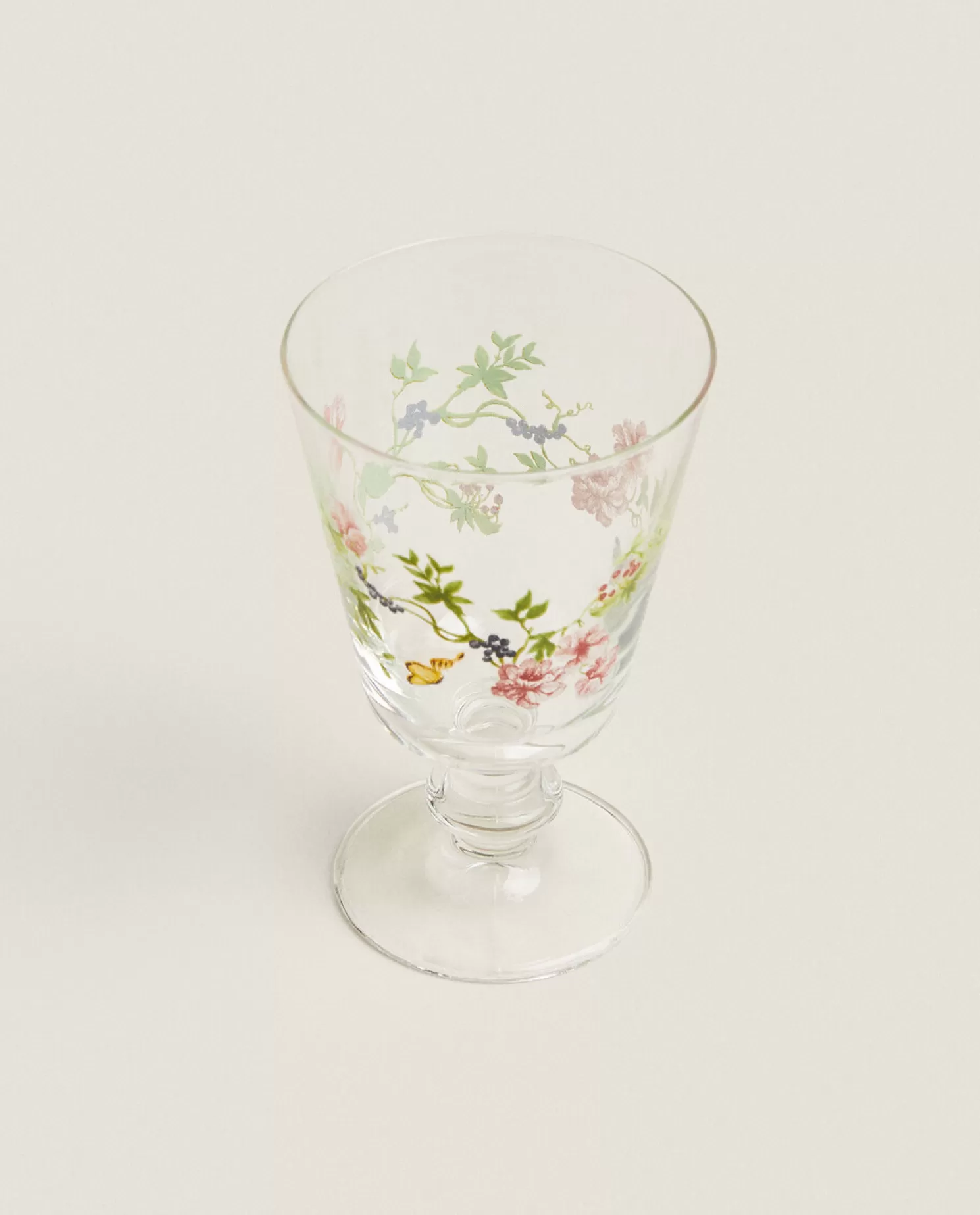 ZARA Home Copos E Flautas<Copo De Vinho Com Serigrafia Floral