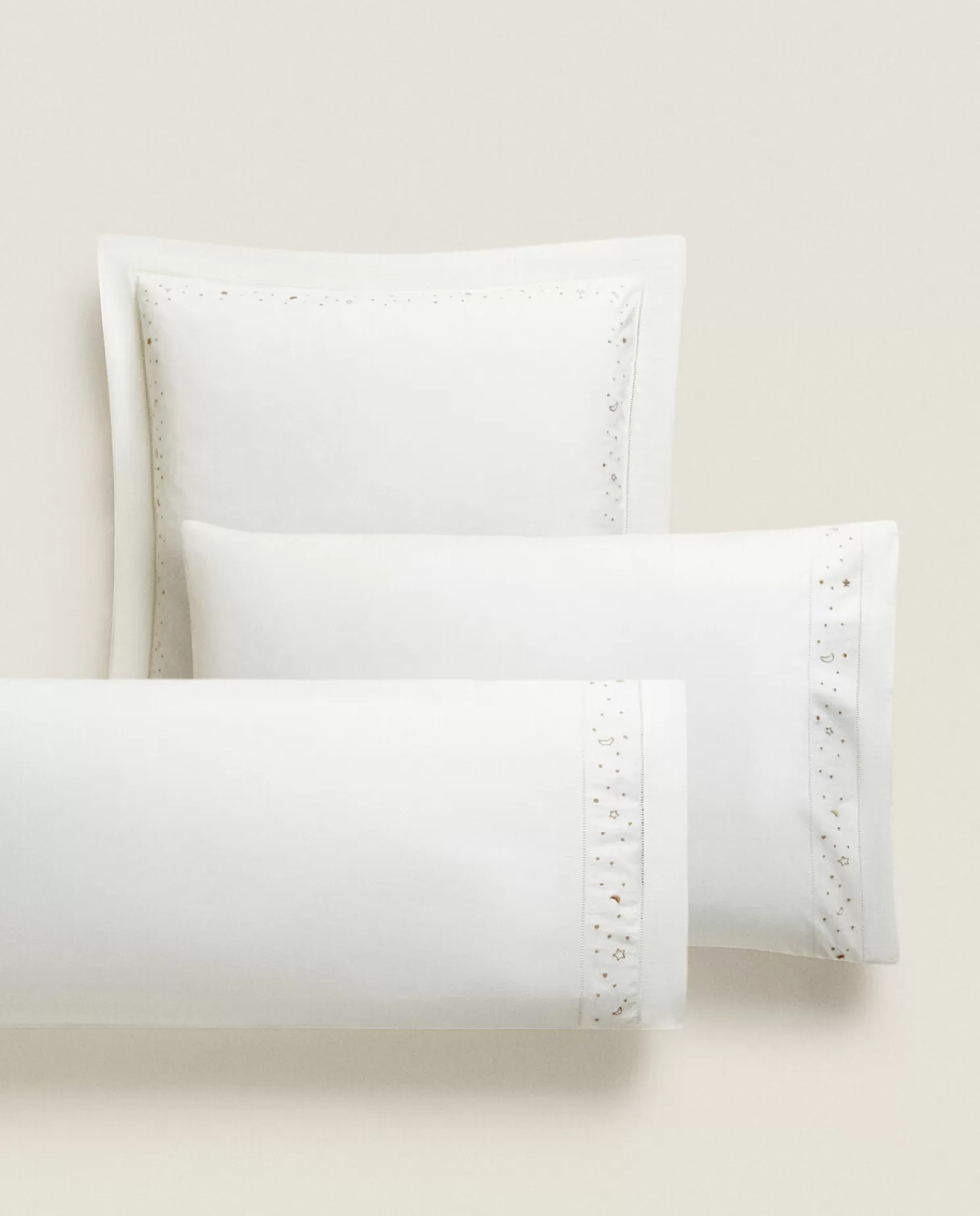 ZARA Home Roupa De Cama Para Berco<Fronha Bordada Luas E Estrelas