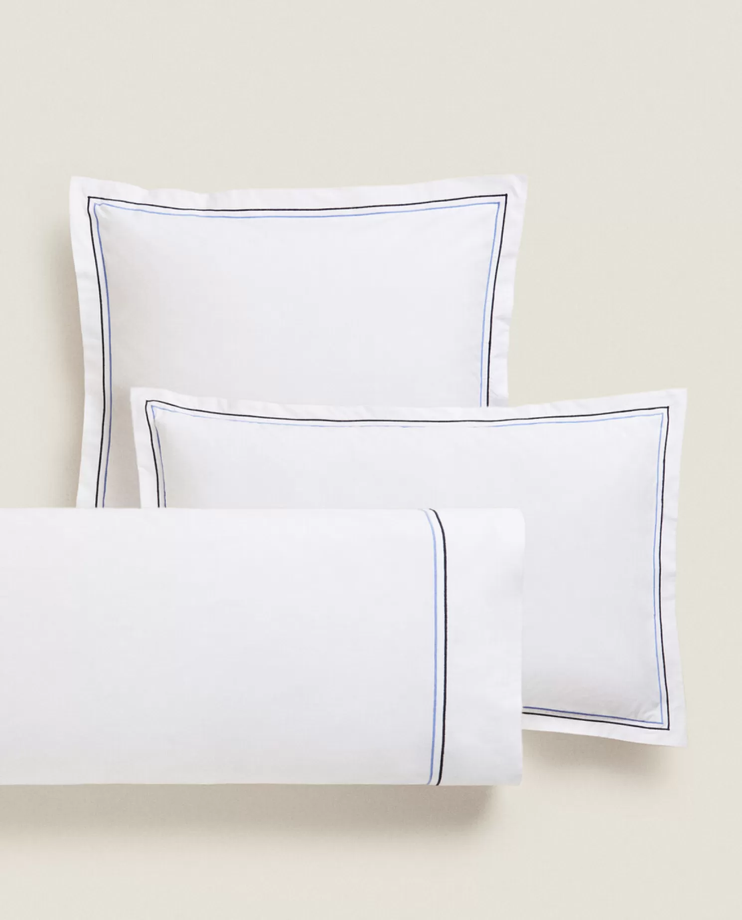 ZARA Home Fronhas<Fronha Com Duas Linhas Bordadas