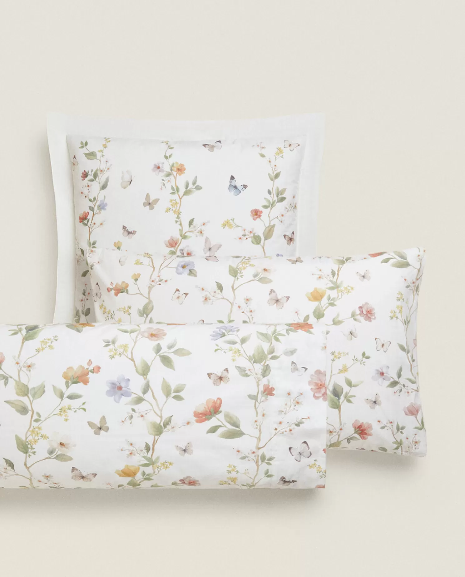 ZARA Home Fronhas<Fronha Com Estampa De Flores E Borboletas