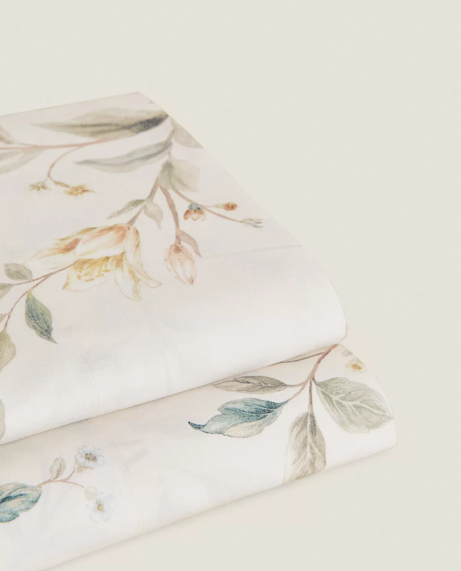 ZARA Home Folhas Planas<Lencol Plano Com Bordado Floral