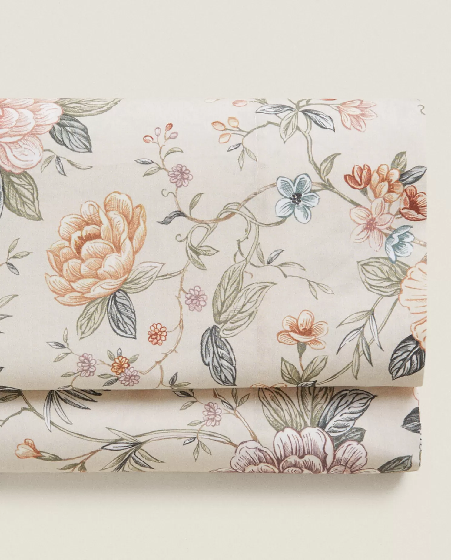 ZARA Home Folhas Planas<Lencol Plano Com Estampa Floral