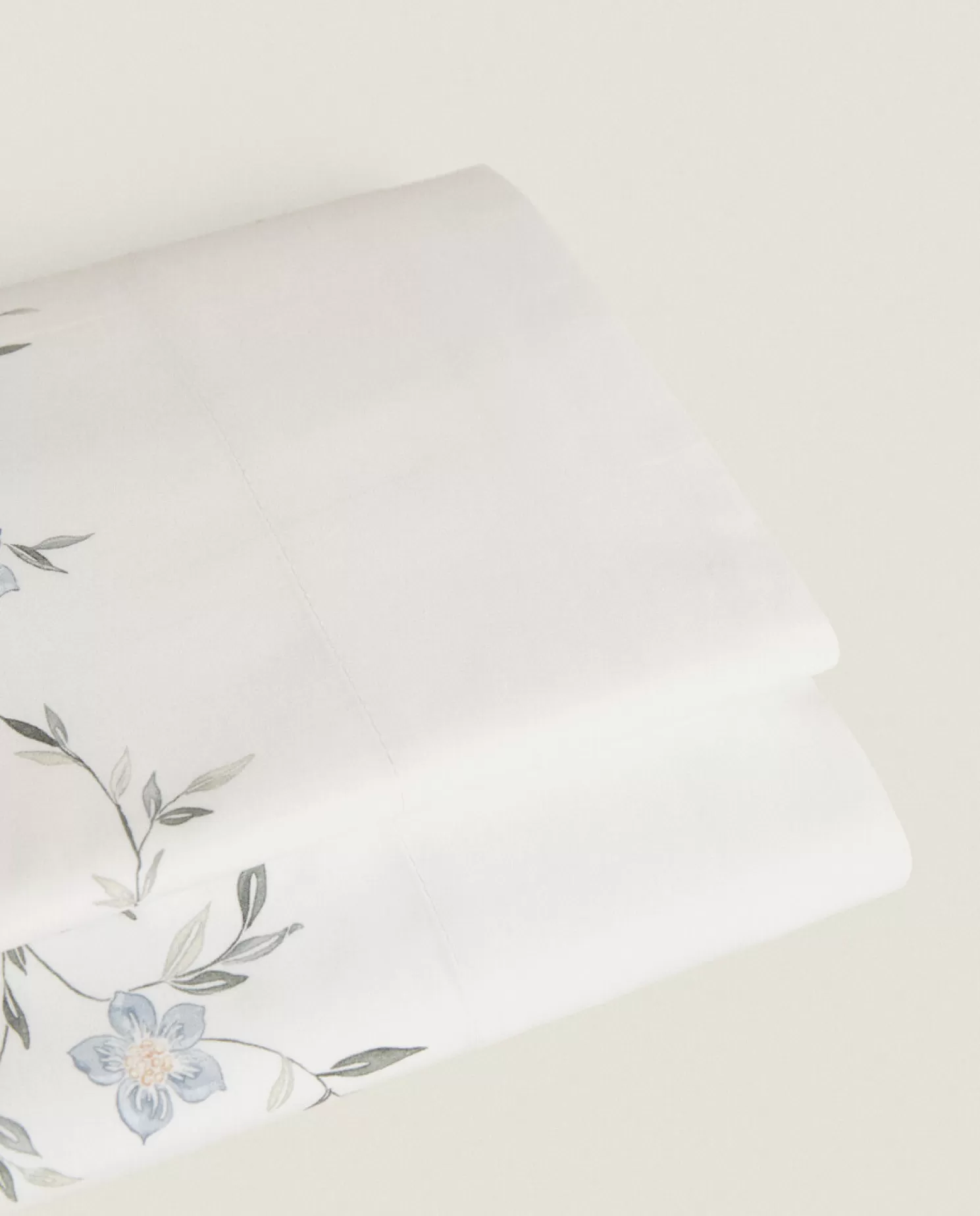 ZARA Home Folhas Planas<Lencol Plano Com Estampa Floral Azul