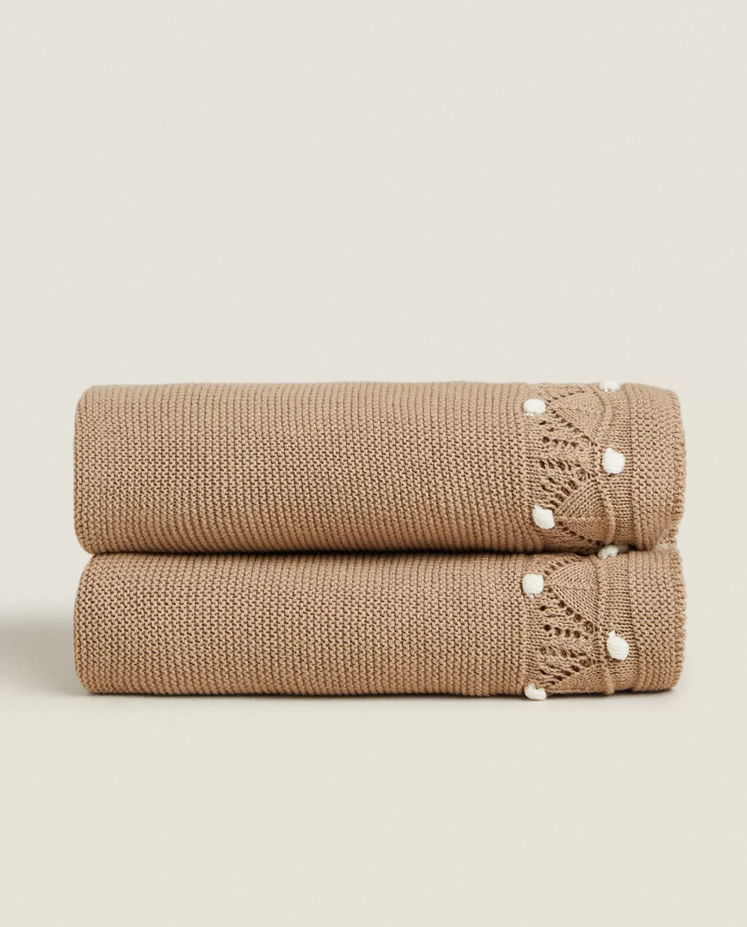 ZARA Home Roupa De Cama Para Berco<Manta De Malha Com Borda