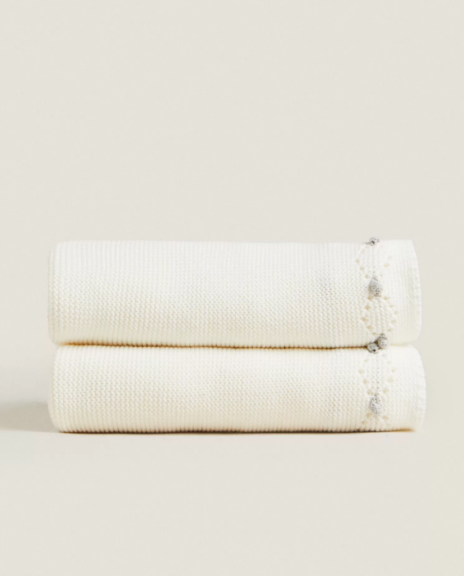 ZARA Home Roupa De Cama Para Berco<Manta De Malha De Algodao