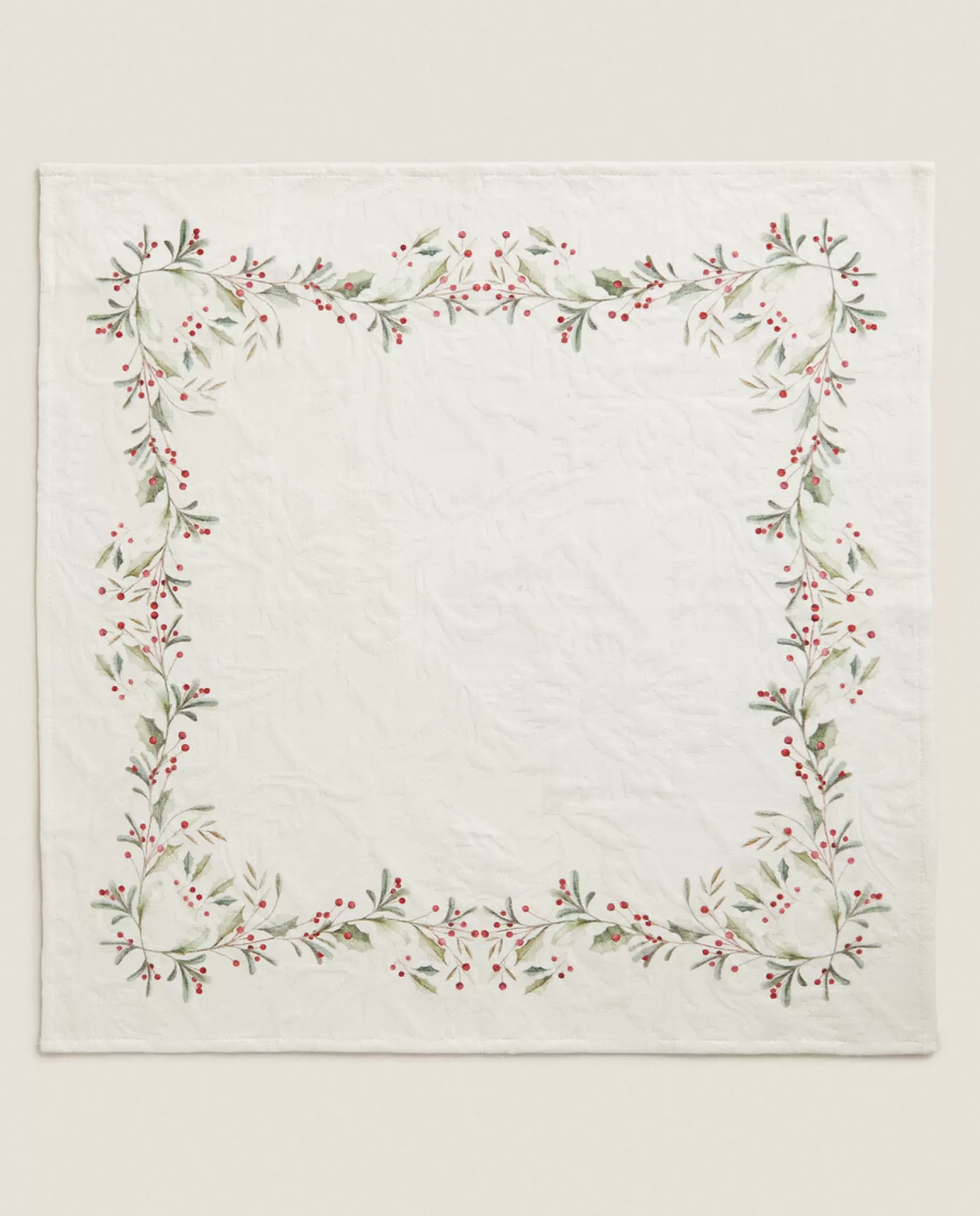 ZARA Home Jantar<Pacote De Guardanapos De Algodao Jacquard Com Azevinho De Natal