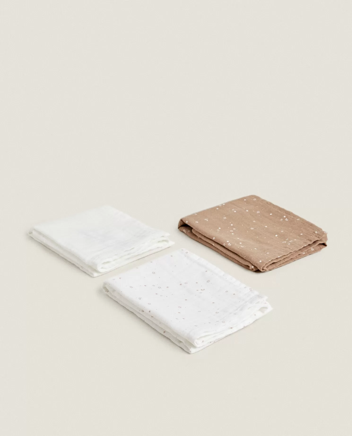 ZARA Home Hora De Comer<Panos De Musselina Com Estampa De Estrela (Pacote Com 3)