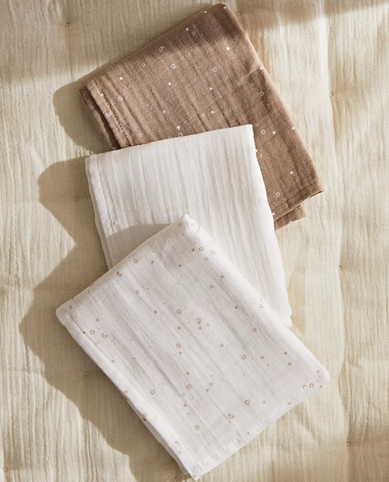 ZARA Home Hora De Comer<Panos De Musselina Com Estampa De Estrela (Pacote Com 3)