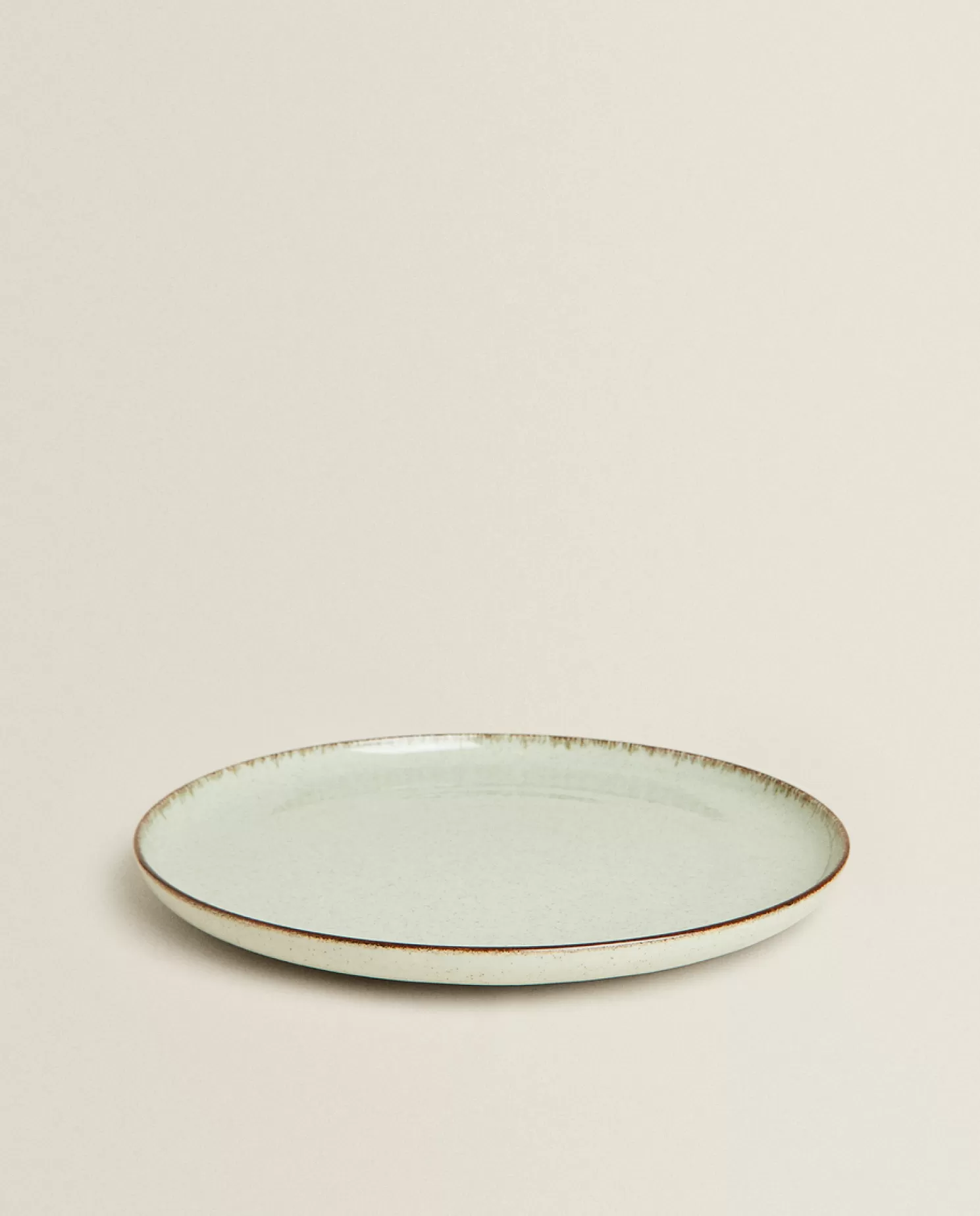ZARA Home Pratos De Jantar<Prato De Jantar De Porcelana Com Borda Com Acabamento Antigo