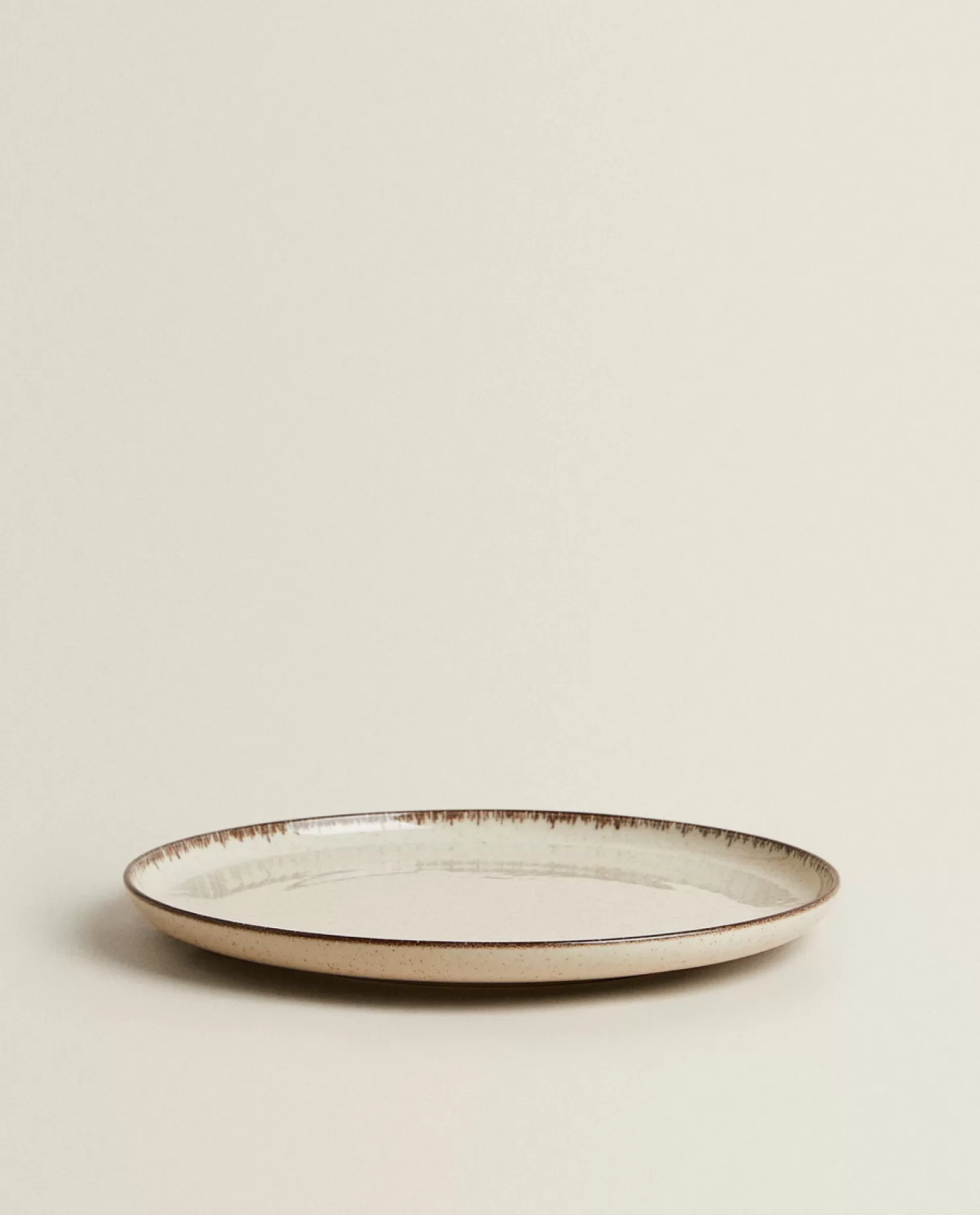 ZARA Home Pratos De Jantar<Prato De Jantar De Porcelana Com Borda Com Acabamento Antigo