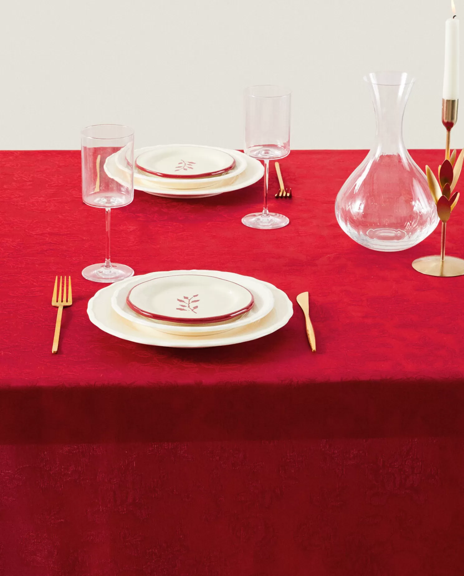 ZARA Home Jantar<Toalha De Mesa Jacquard Floral De Natal