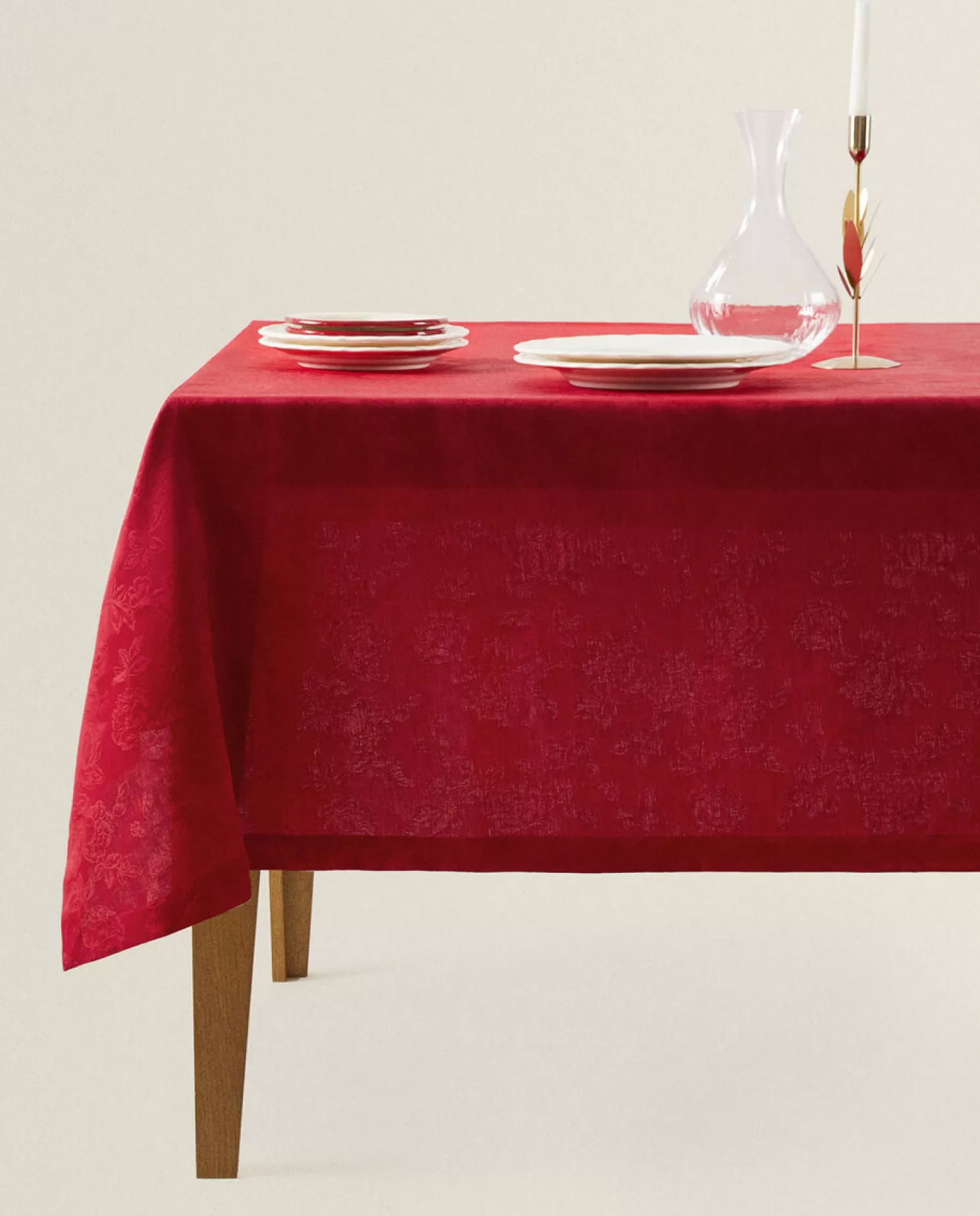 ZARA Home Jantar<Toalha De Mesa Jacquard Floral De Natal